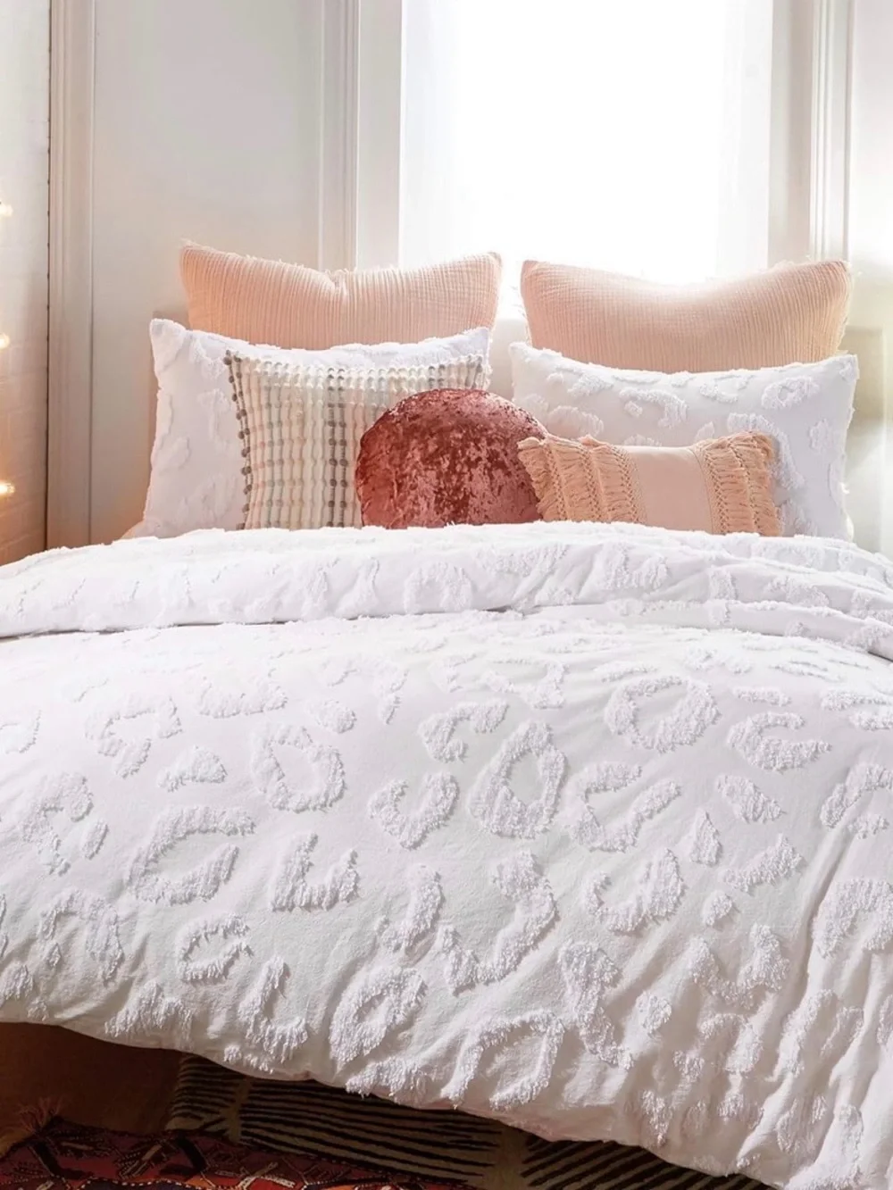 Chenille Leopard 2-Piece Duvet Cover & Sham Set